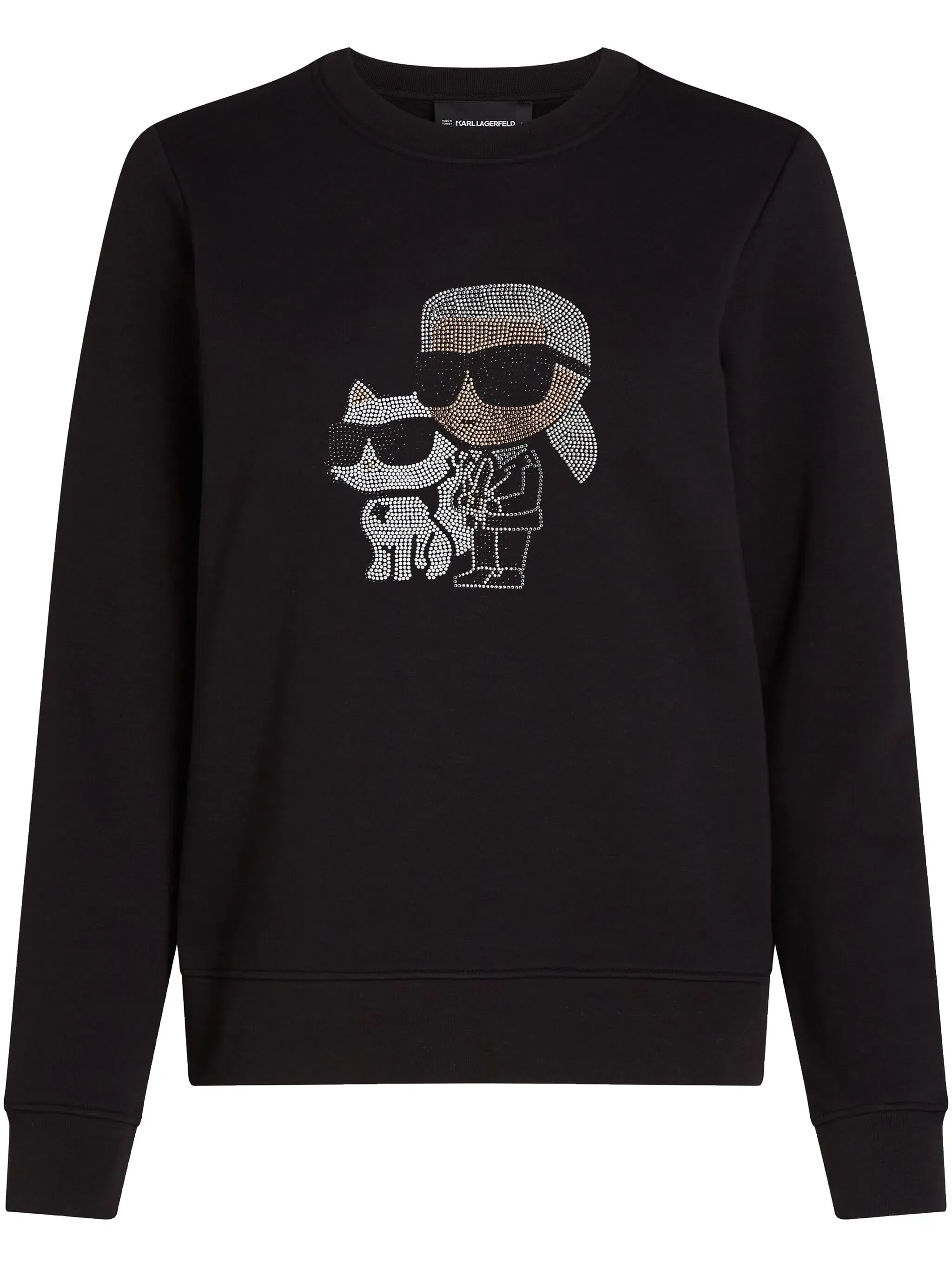 Karl Lagerfeld Ikon Choupette rhinestone sweatshirt black