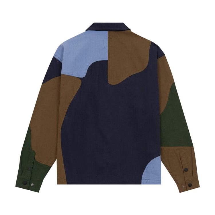 Brain Dead Patchwork Military Field Shirt Jacket Navy