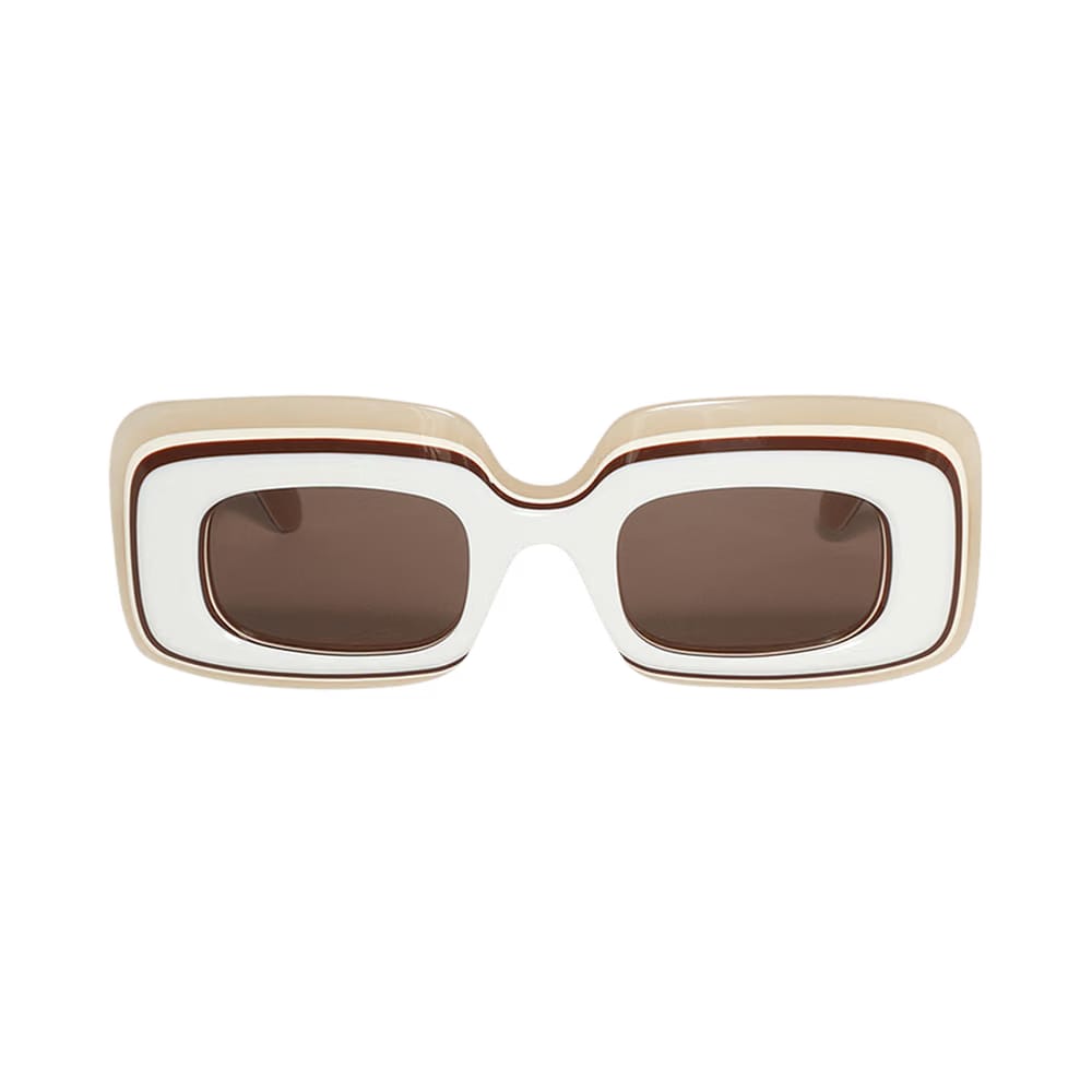 Loewe Multilayer Rectangular Sunglasses Ivory/Brown