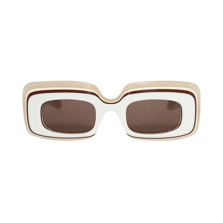 Loewe Multilayer Rectangular Sunglasses Ivory/Brown