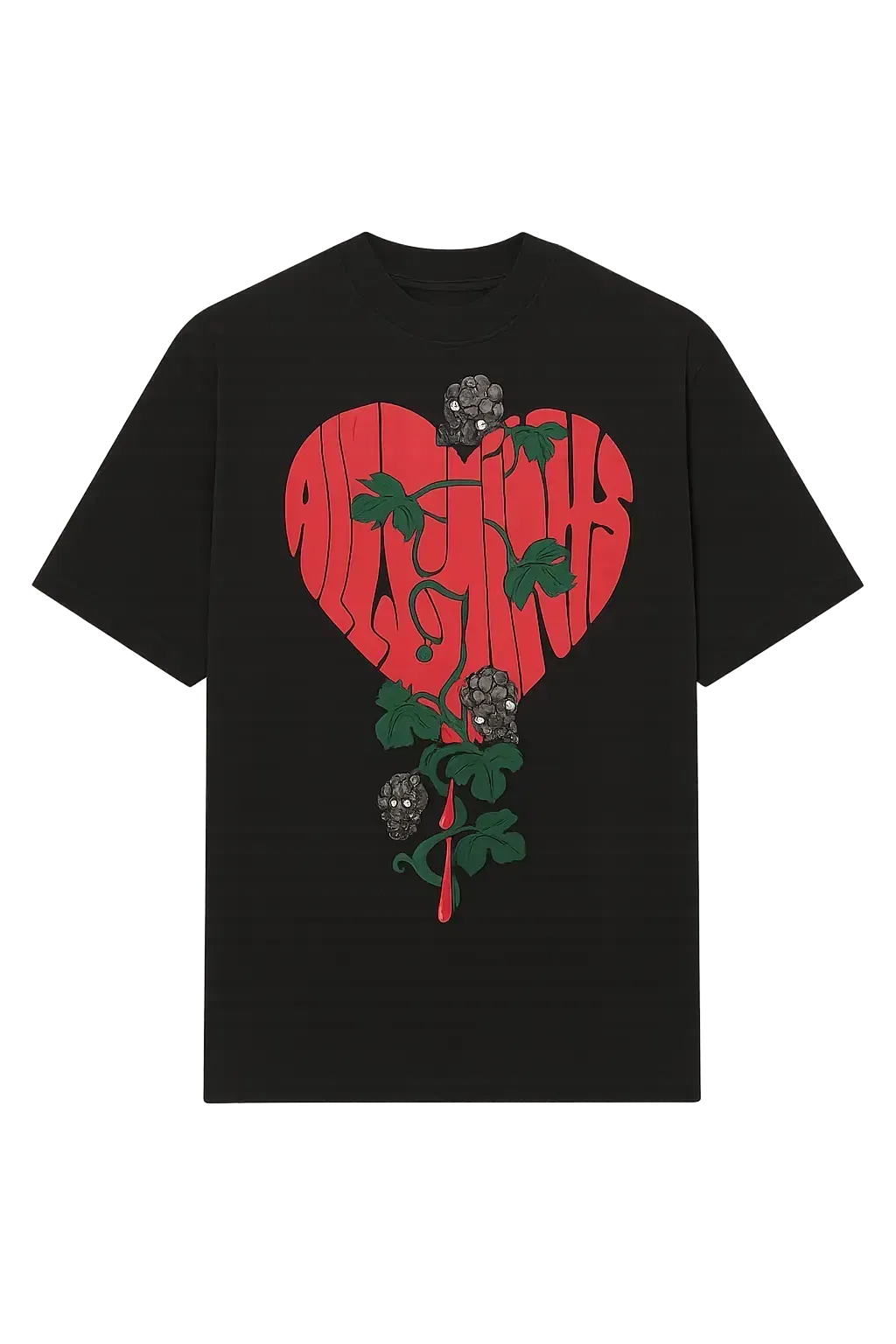 ALL SAINTS SOWN PRINTED OVERSIZED CREW NECK T-SHIRT