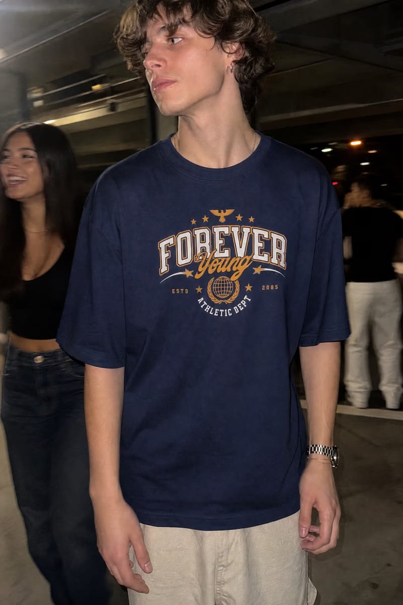 Myugen Forever Young Oversized T-Shirt Navy