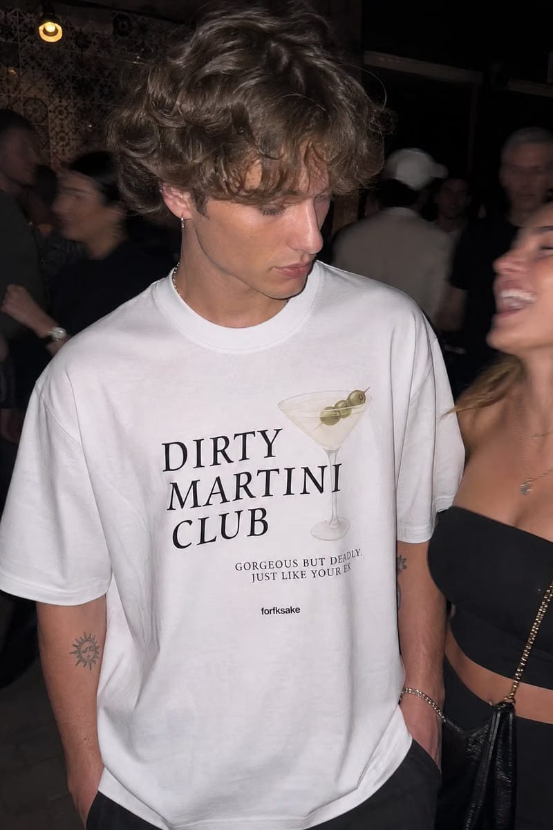 Forfksake Dirty Martini Club Nude White T-Shirt