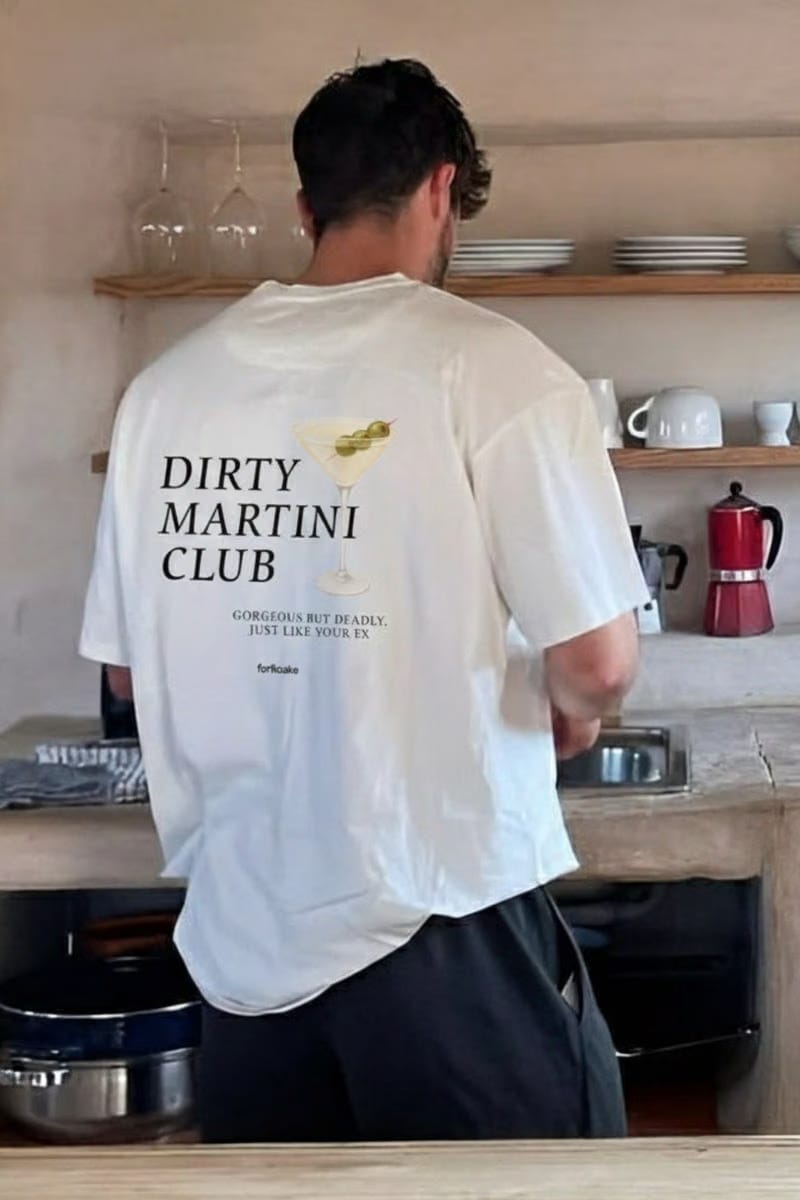 Forfksake Dirty Martini Club Nude White T-Shirt
