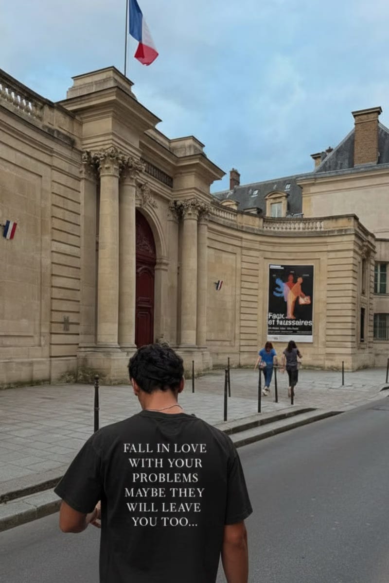 Forfksake Fall In Love With Your Problems Black T-Shirt