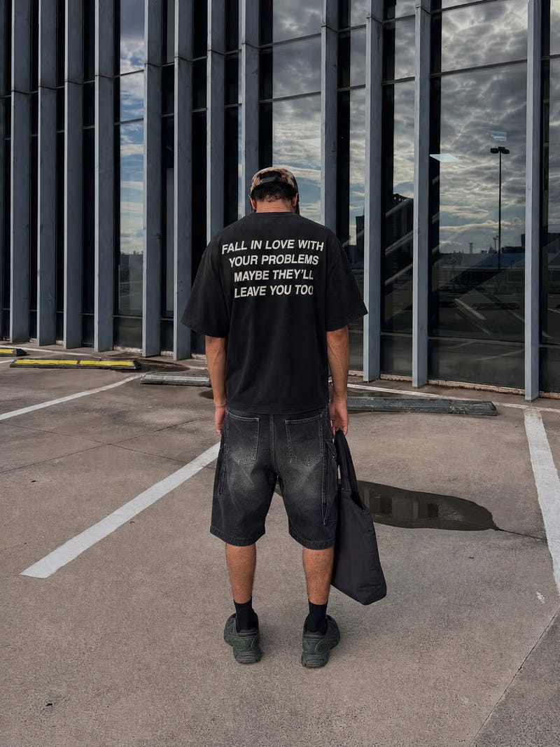 Forfksake Fall In Love With Your Problems Black T-Shirt
