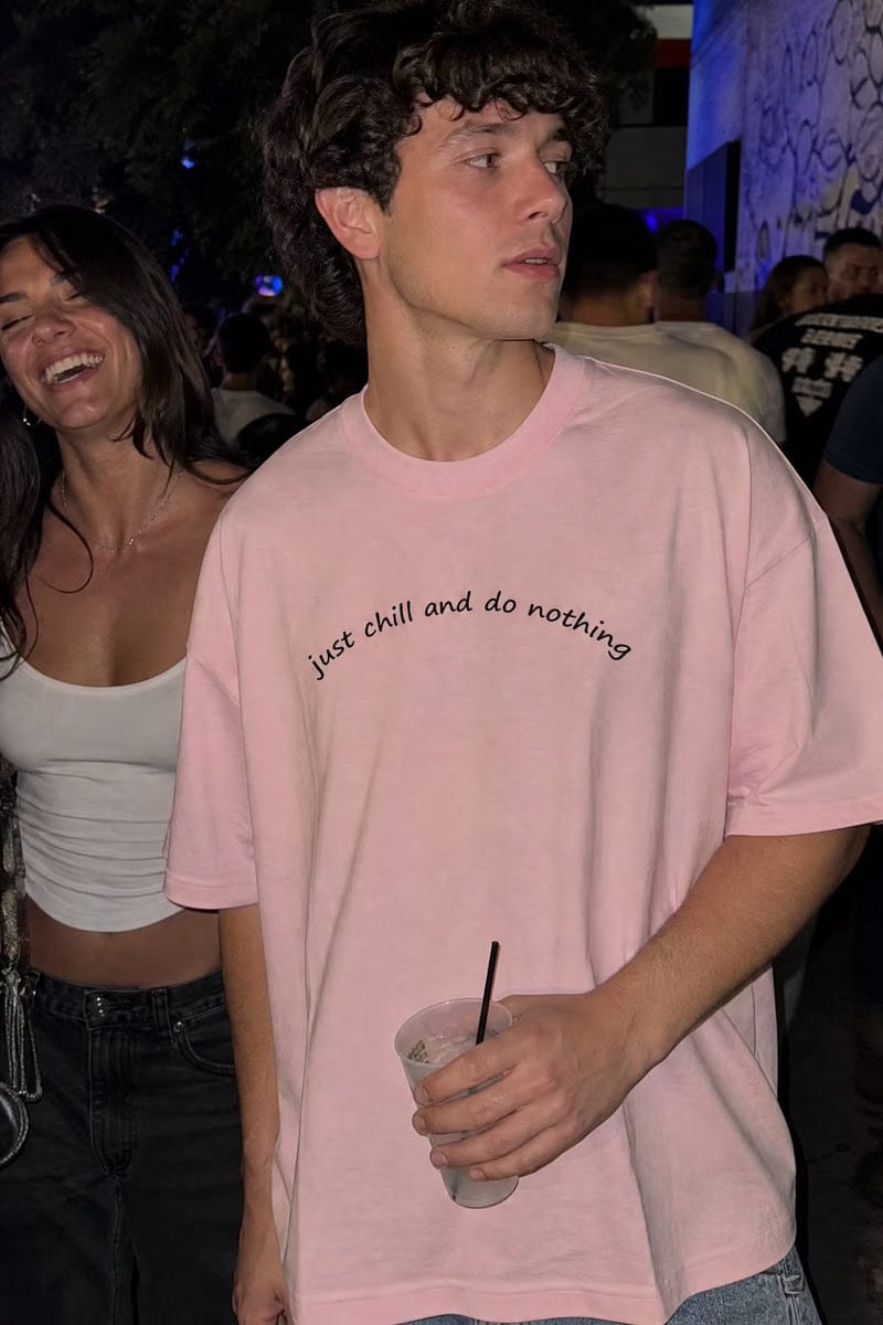 Forfksake Just Chill And Do Nothing Pink T-Shirt