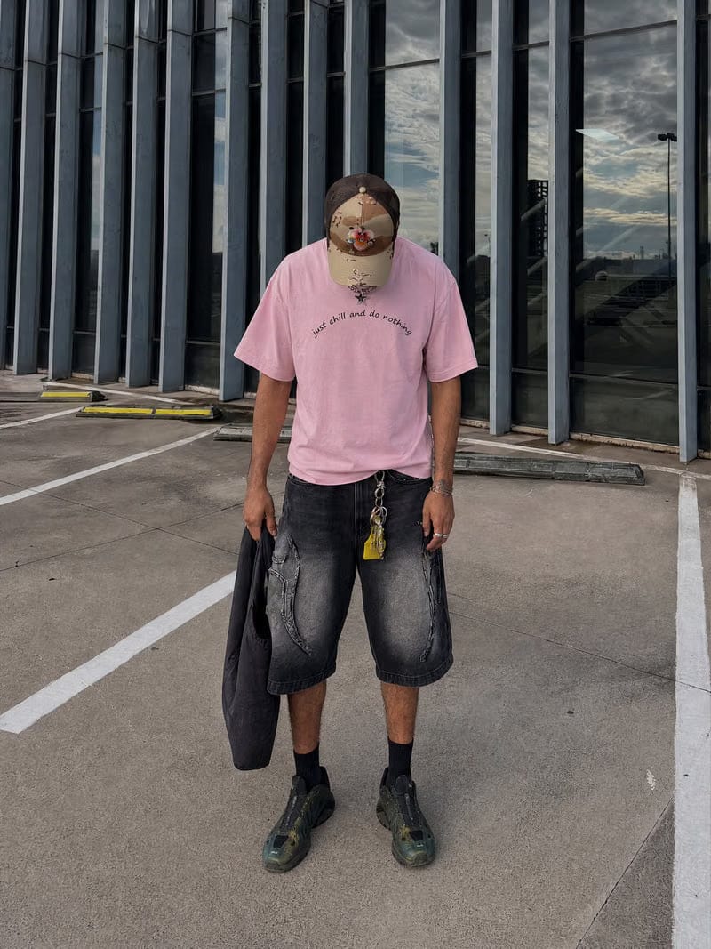 Forfksake Just Chill And Do Nothing Pink T-Shirt