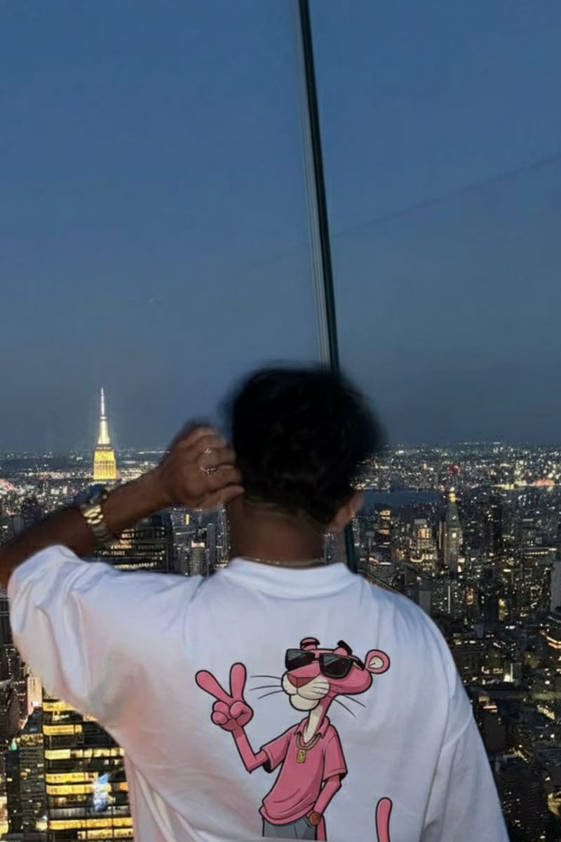 Forfksake Pink Panther White T-Shirt