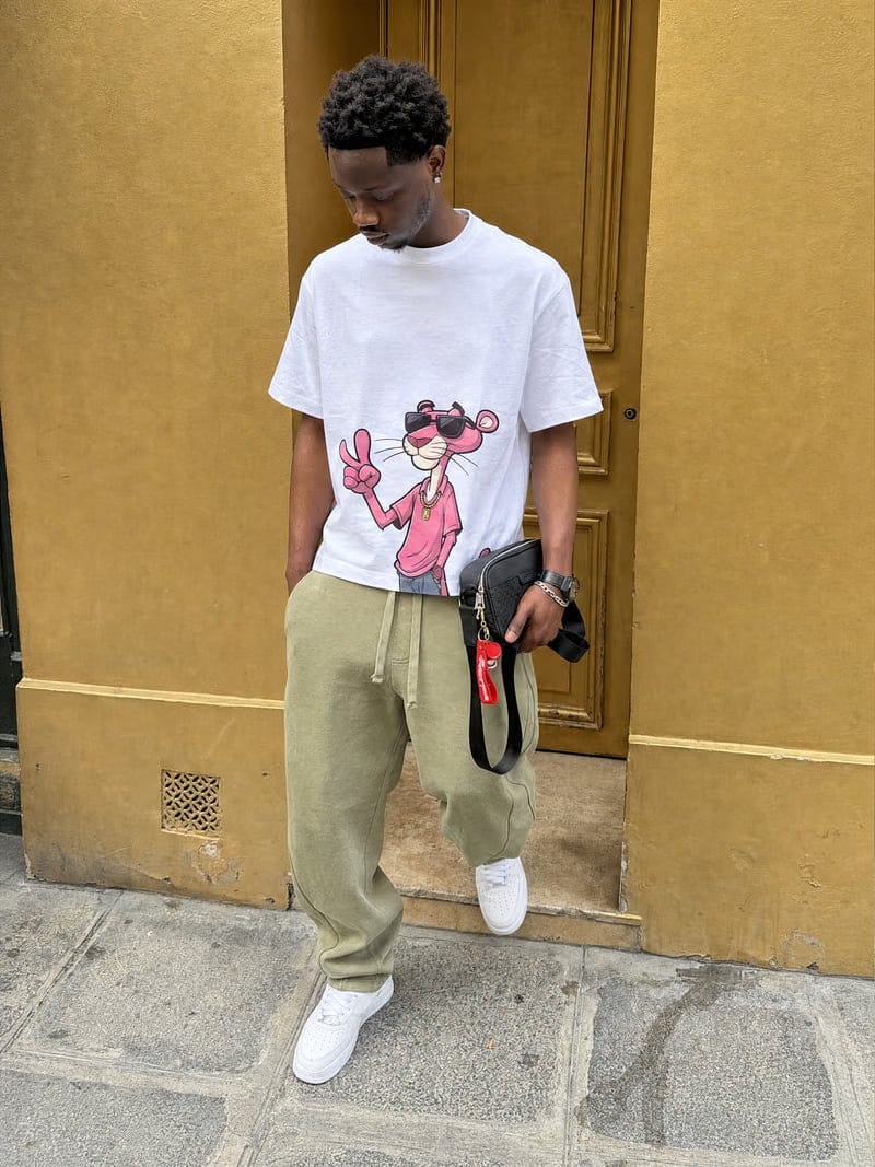 Forfksake Pink Panther White T-Shirt