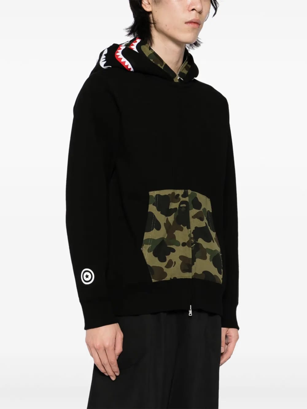 A BATHING APE shark full-zip Hoodie black