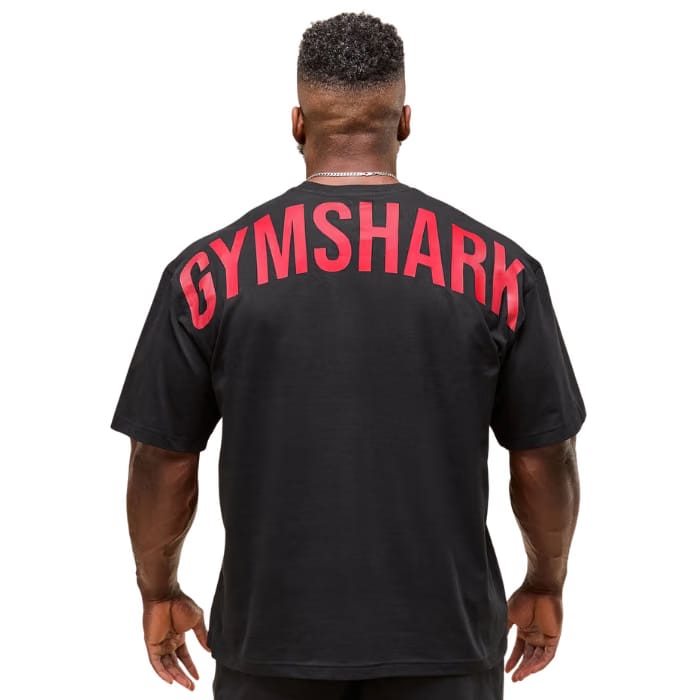 Gymshark Power Oversized Fit T-Shirt Black/Conditioning Red