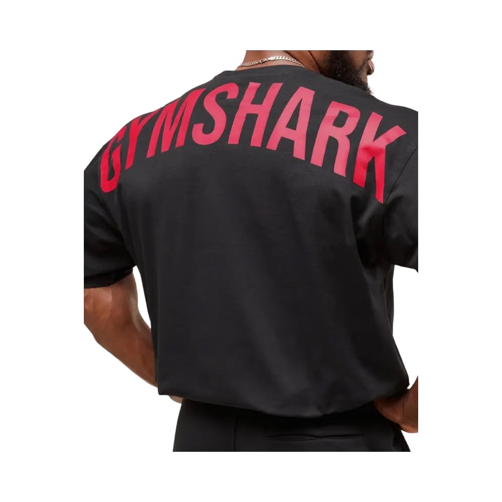 Gymshark Power Oversized Fit T-Shirt Black/Conditioning Red