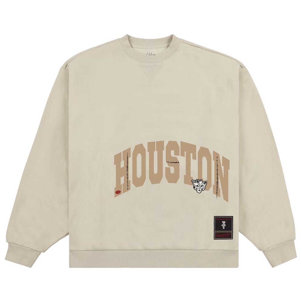 Cactus Jack by Travis Scott x Mitchell & Ness University Of Houston Crewneck Tan