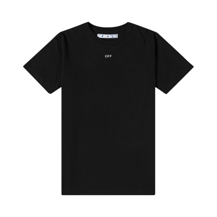 Off-White Stencil Shorts-Sleeve Slim T-Shirt Black/White