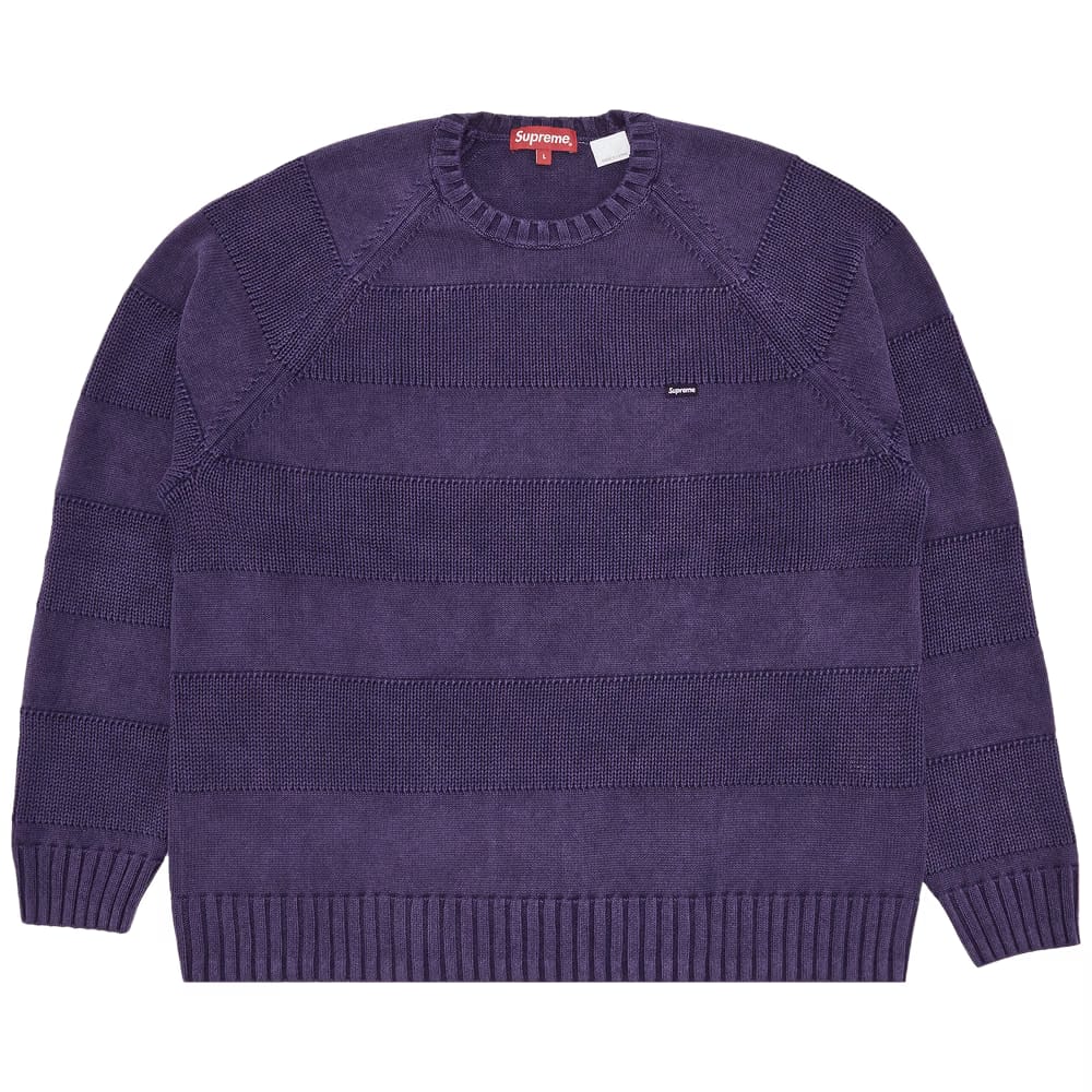 Supreme Small Box Stripe Sweater Purple