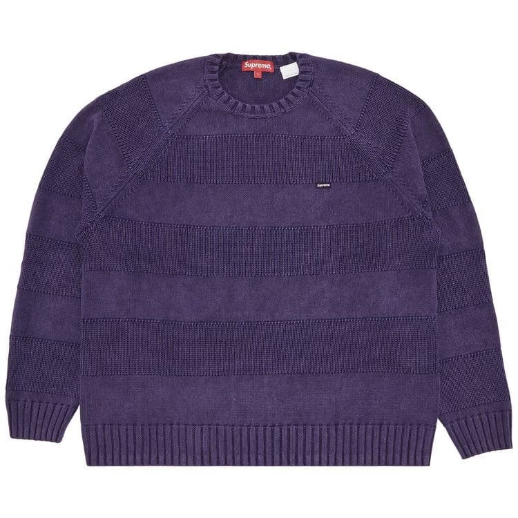 Supreme Small Box Stripe Sweater Purple