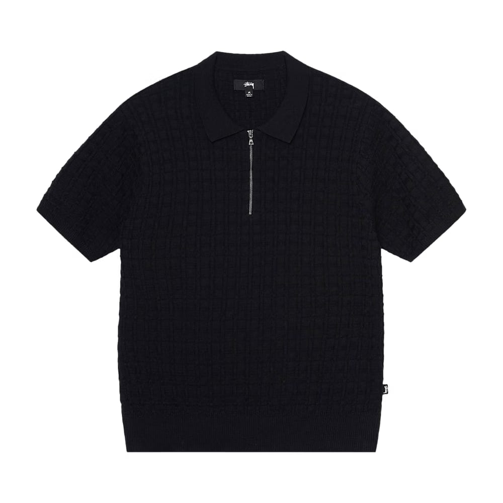 Stussy Half Zip Polo Sweater Black