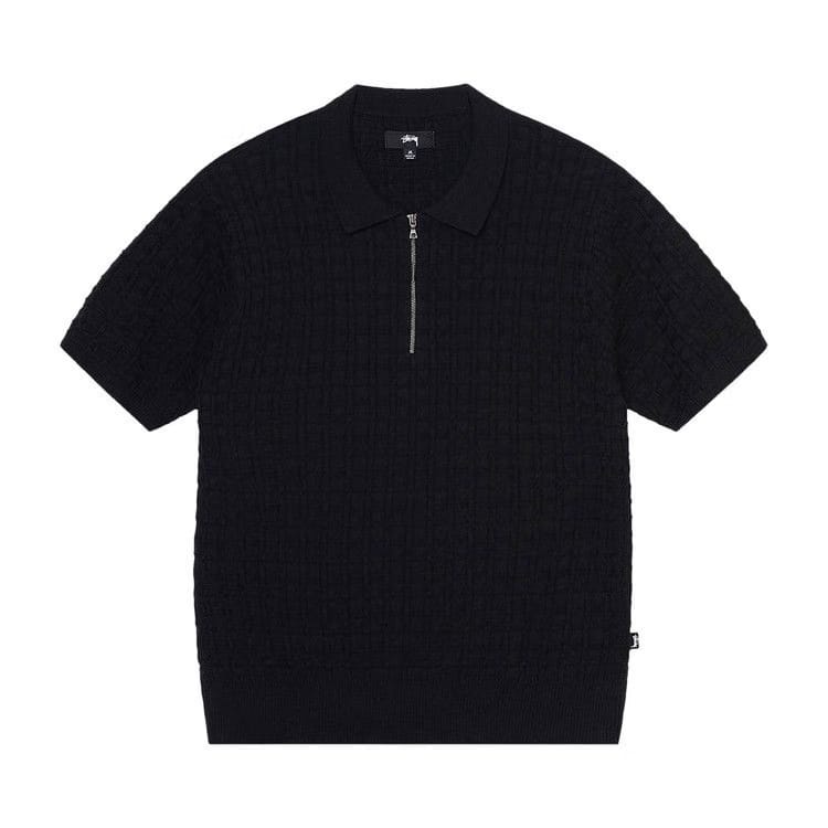 Stussy Half Zip Polo Sweater Black