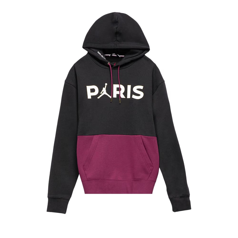 Air Jordan PSG Paris Saint-Germain Fleece Pullover Hoodie Bordeaux