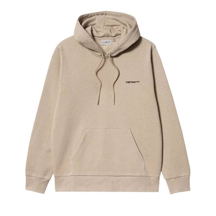 Carhartt WIP Hooded Script Embroidery Sweatshirt Beige