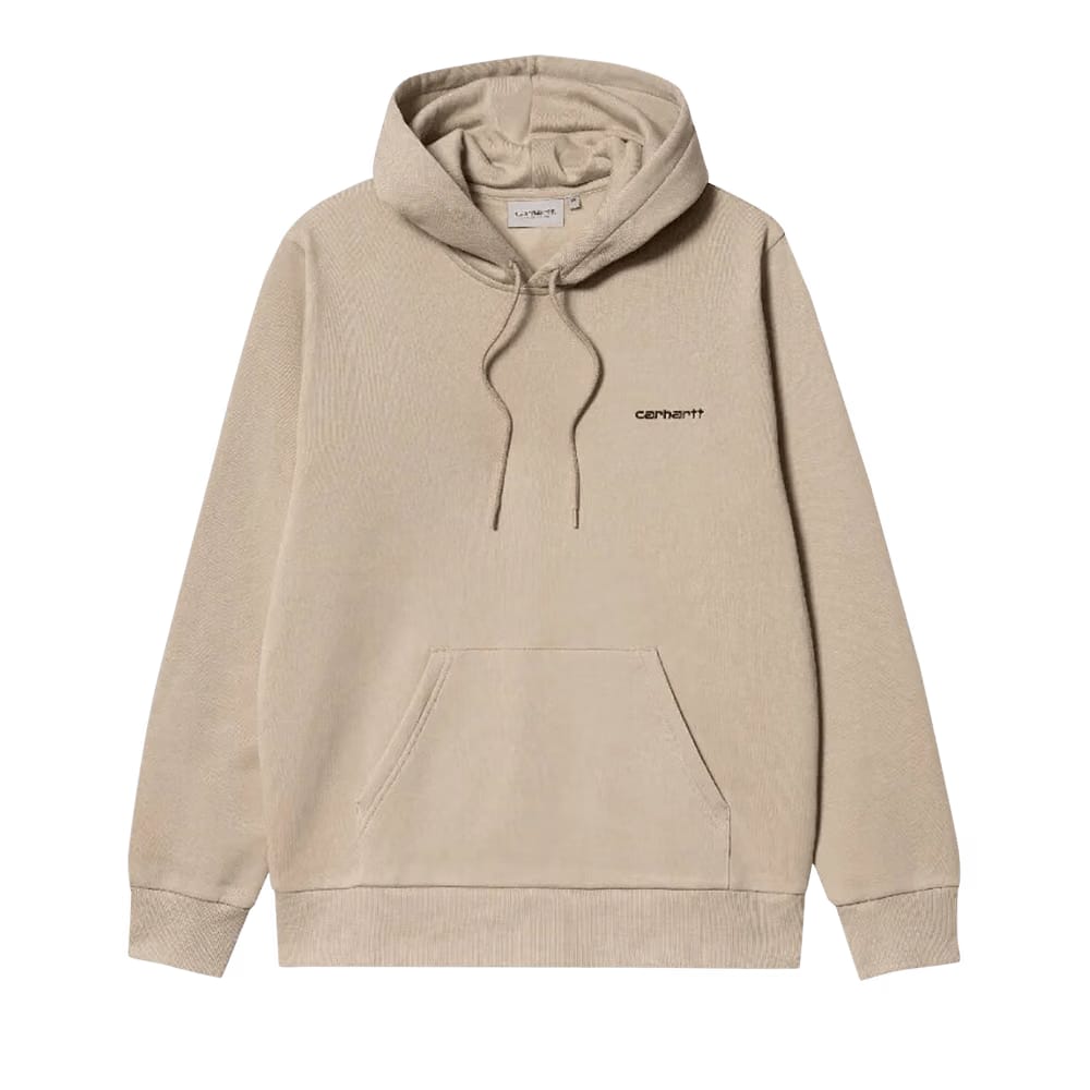 Carhartt WIP Hooded Script Embroidery Sweatshirt Beige