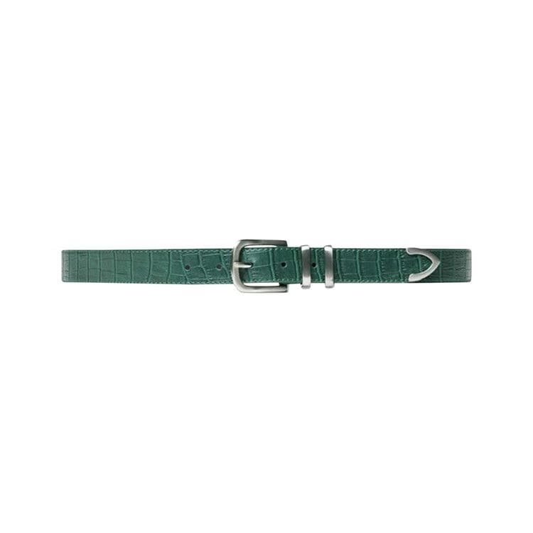 Stussy Gator Leather Dress Belt Green