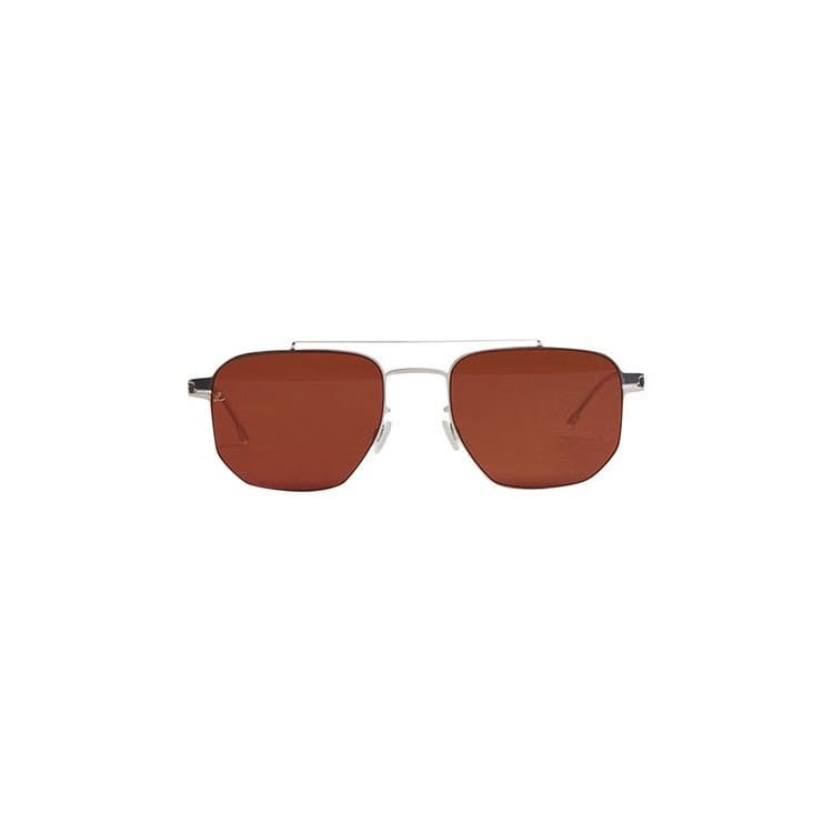 Mykita ML05 Sunglasses Shiny Silver Titan Grey/Leica Amber Solid