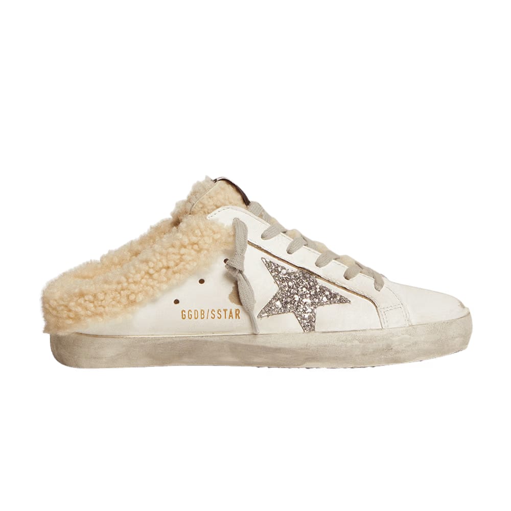 Golden Goose Wmns Superstar Sabot 'White Silver Glitter'