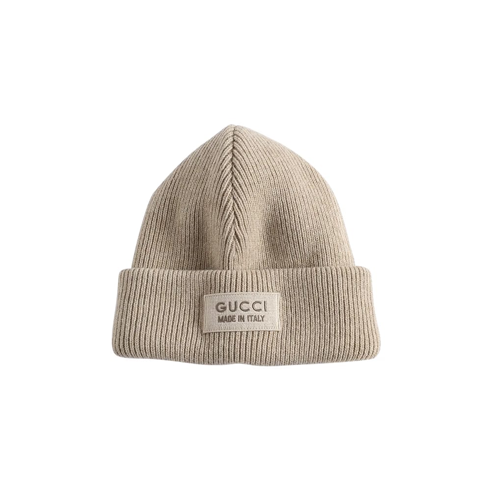 Gucci Patch Beanie Beige
