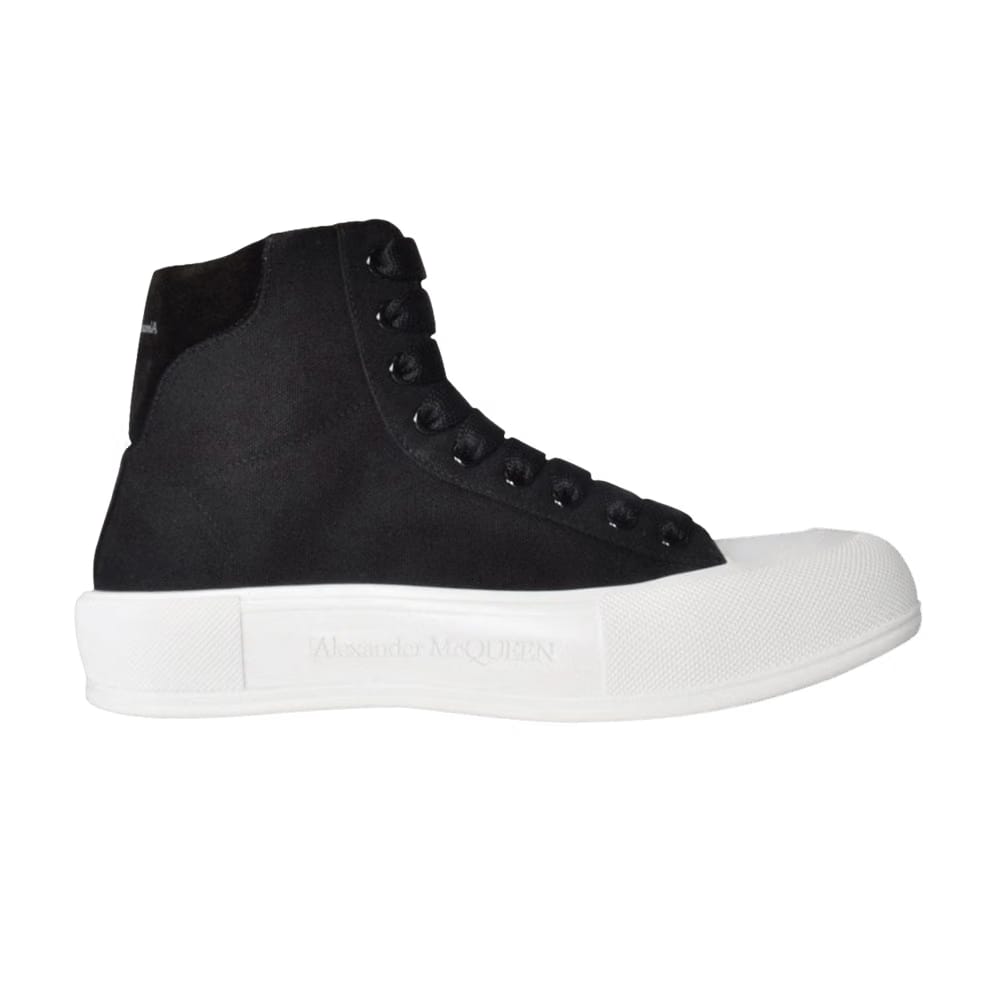 Alexander McQueen Deck Plimsoll High Black White