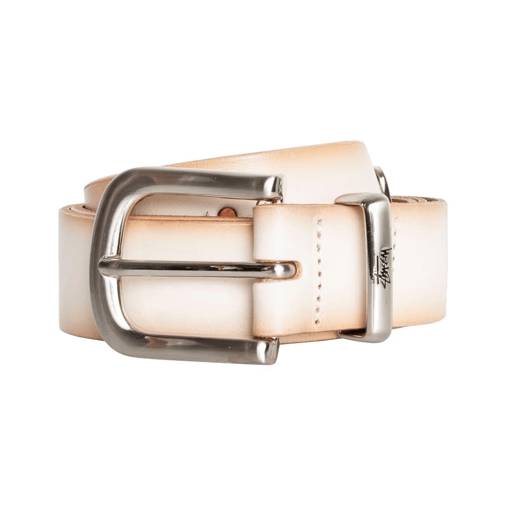Stussy Metal S Tip Belt Bone