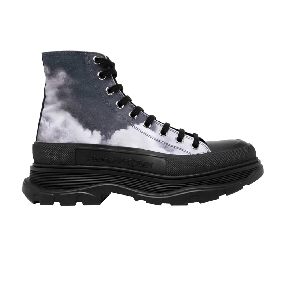 Alexander McQueen Tread Slick Boot Blue Sky Print