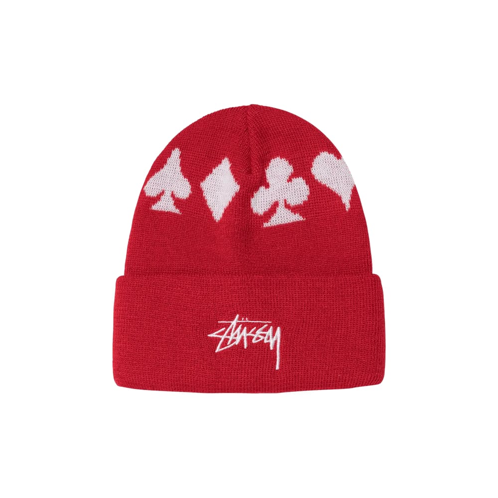 Stussy Full Suite Jacquard Cuff Beanie Red
