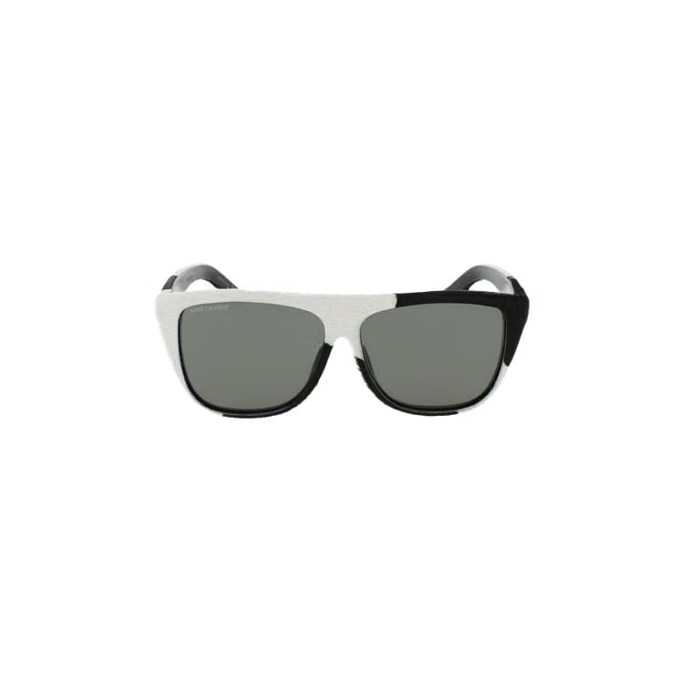 Saint Laurent Bold Square Sunglasses White/Black/Grey