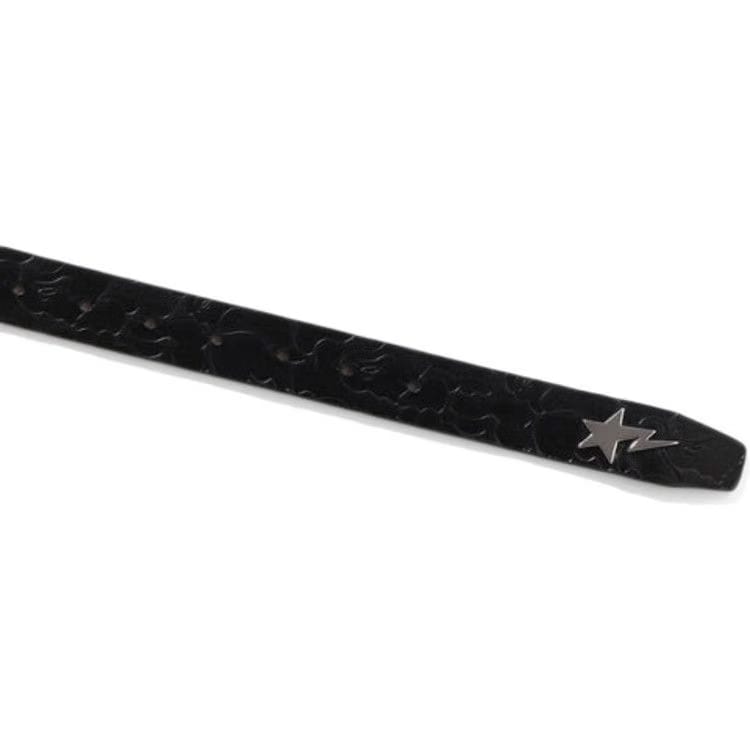 BAPE Neon Camo Narrow Leather Belt Black