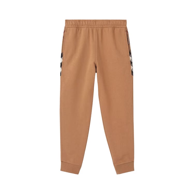 Burberry Check Panel Jogging Pants Camel