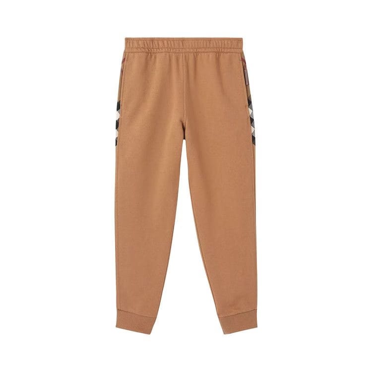 Burberry Check Panel Jogging Pants Camel