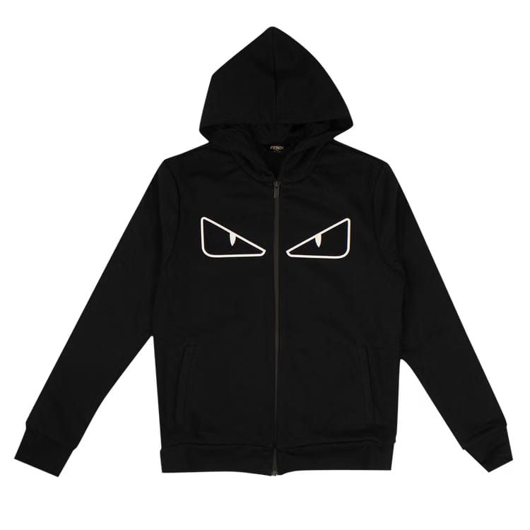 Fendi Bug Eyes Zip Up Hoodie Black