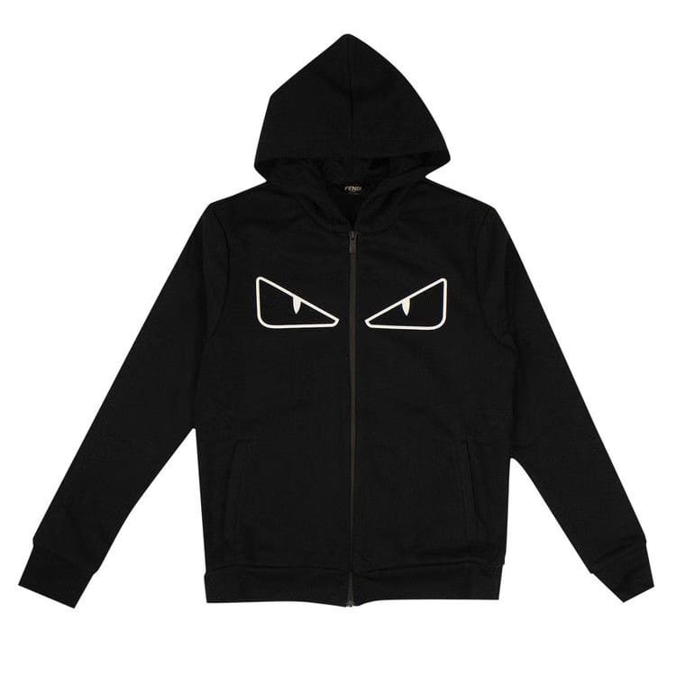 Fendi Bug Eyes Zip Up Hoodie Black