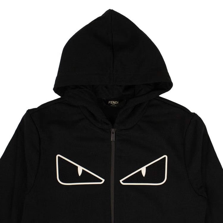 Fendi Bug Eyes Zip Up Hoodie Black