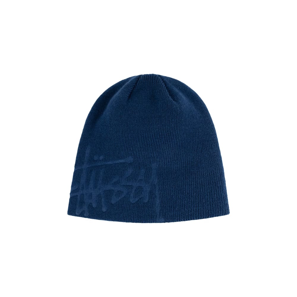 Stussy Debossed Stock Logo Skullcap Beanie Navy