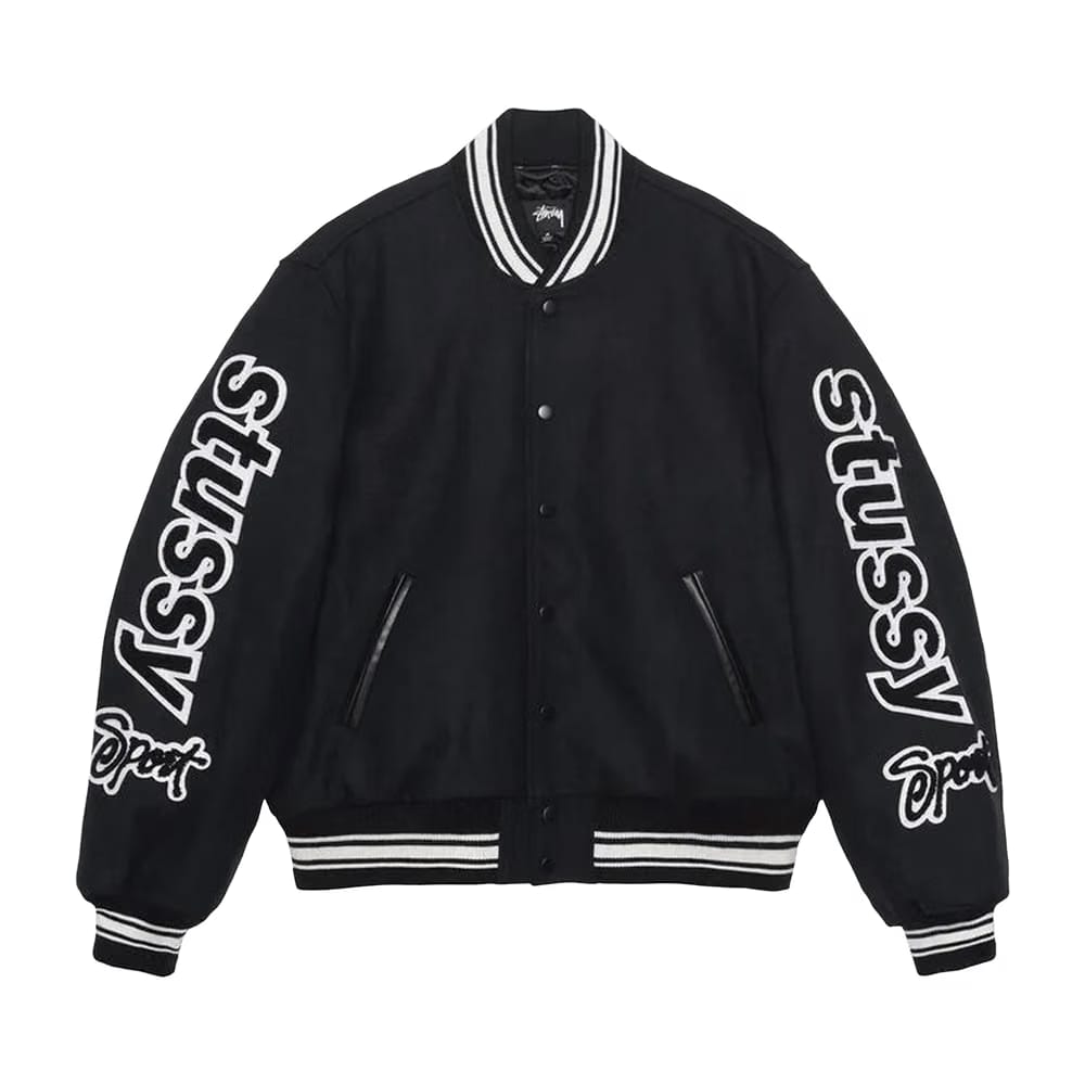 Stussy Competition Varsity Jacket Black
