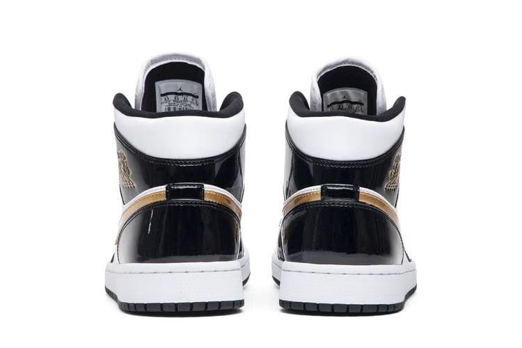 Air Jordan 1 Mid Patent SE Black Gold
