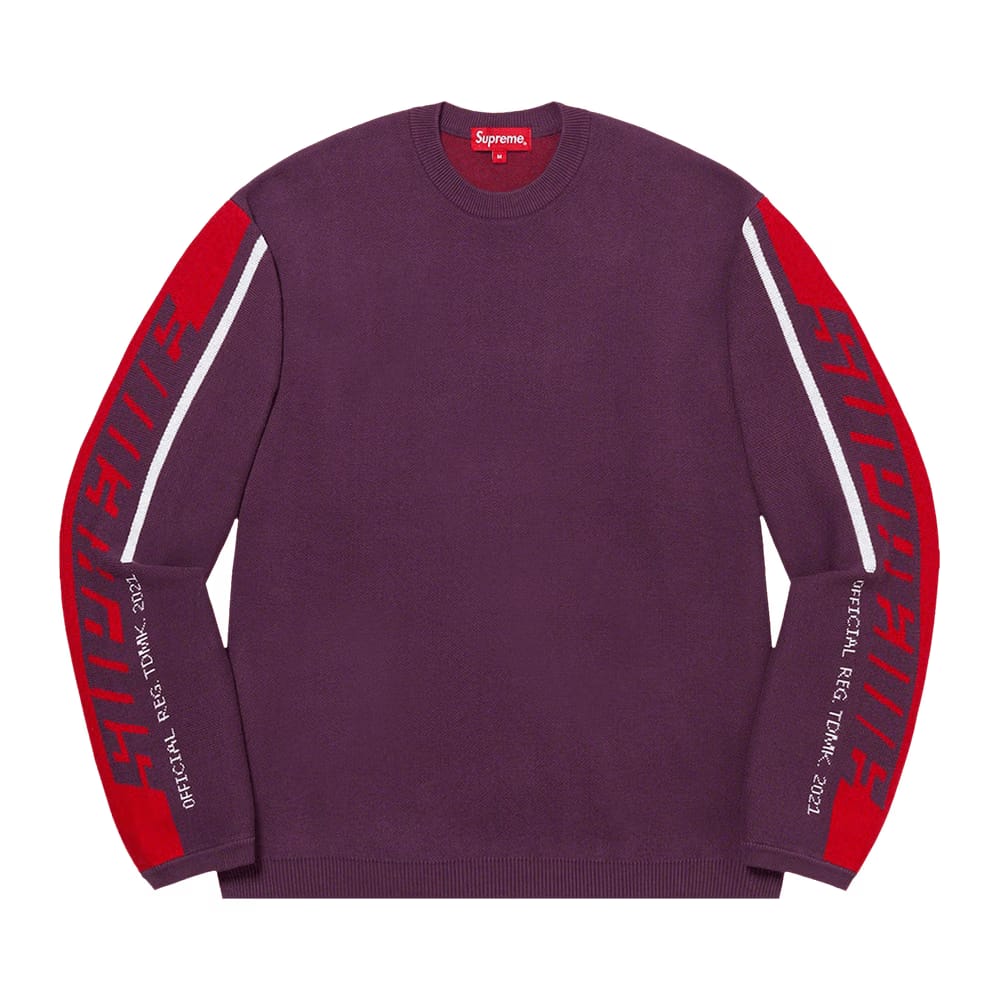 Supreme Sleeve Stripe Sweater Plum