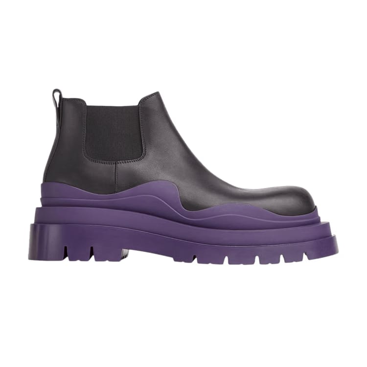 Bottega Veneta Tire Cropped Boot Black Plum