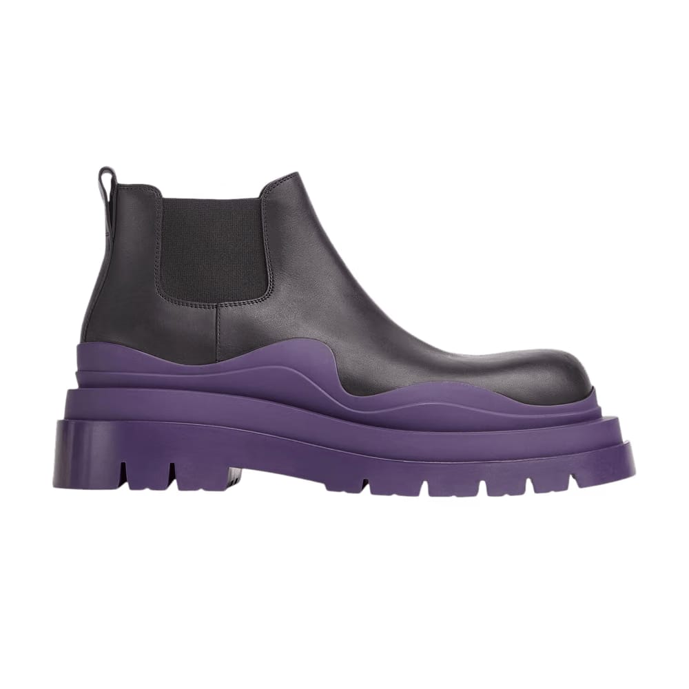 Bottega Veneta Tire Cropped Boot Black Plum