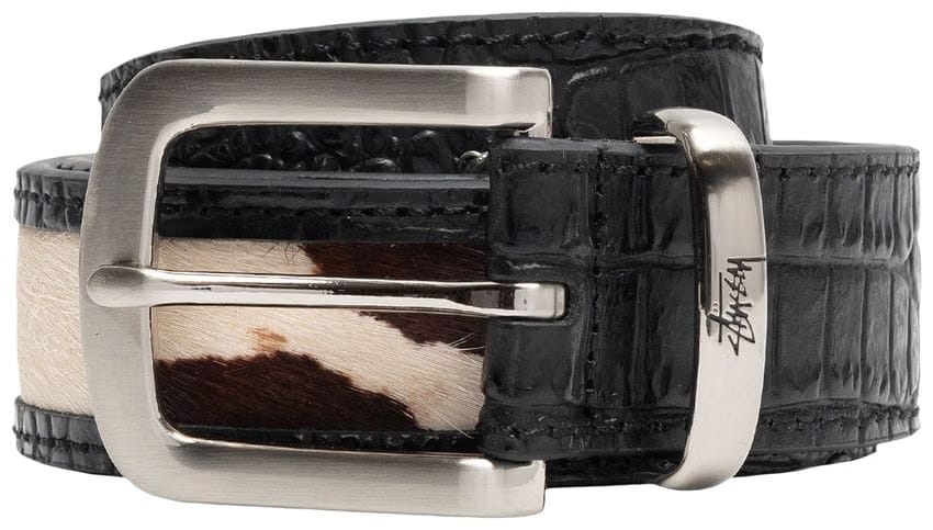 Stussy Leather Overlay Belt Black