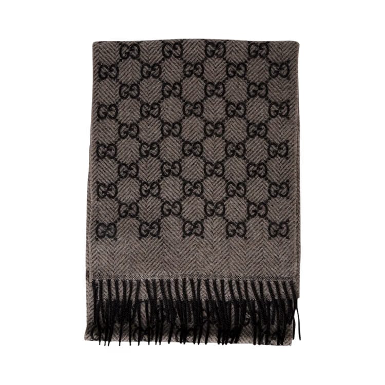 Gucci GG Logo Scarf Anthracite/Black
