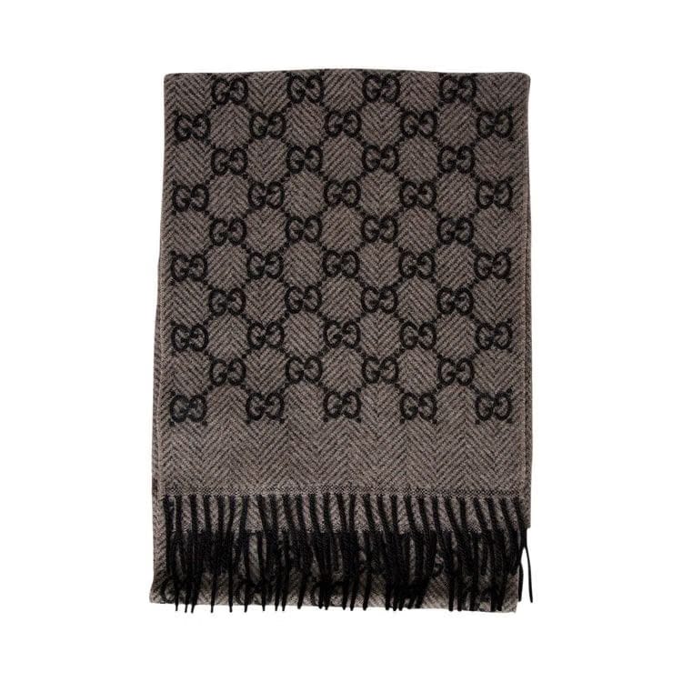Gucci GG Logo Scarf Anthracite/Black